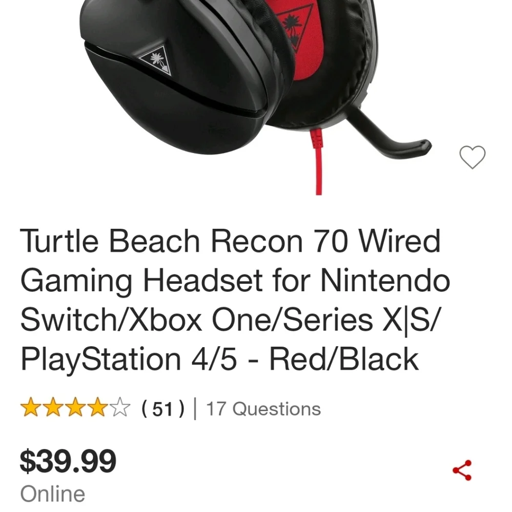 Turtle Beach Recon 70 Wired Gaming Headset